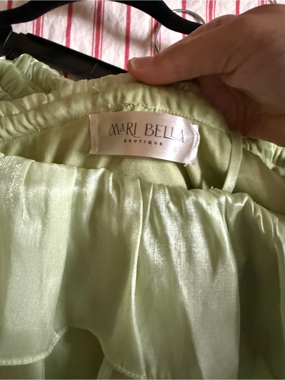 Light Green Ruffle Two-Piece Set- Mari Bella - Picture 3 of 3